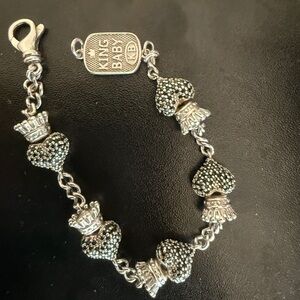 King Baby Studio Silver Heart Bracelet